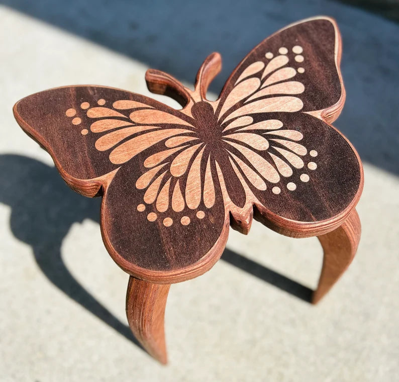 Butterfly, plant stand, plant stool, side table, boho decor, garden decor, gift for plant lover, birthday gift for mom, anniversary gift
